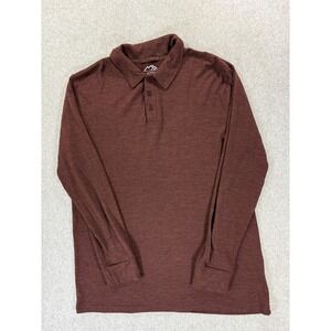 Merino Tech 100% Superfine Merino Wool L/S Polo Shirt (Men's XL) Maroon
